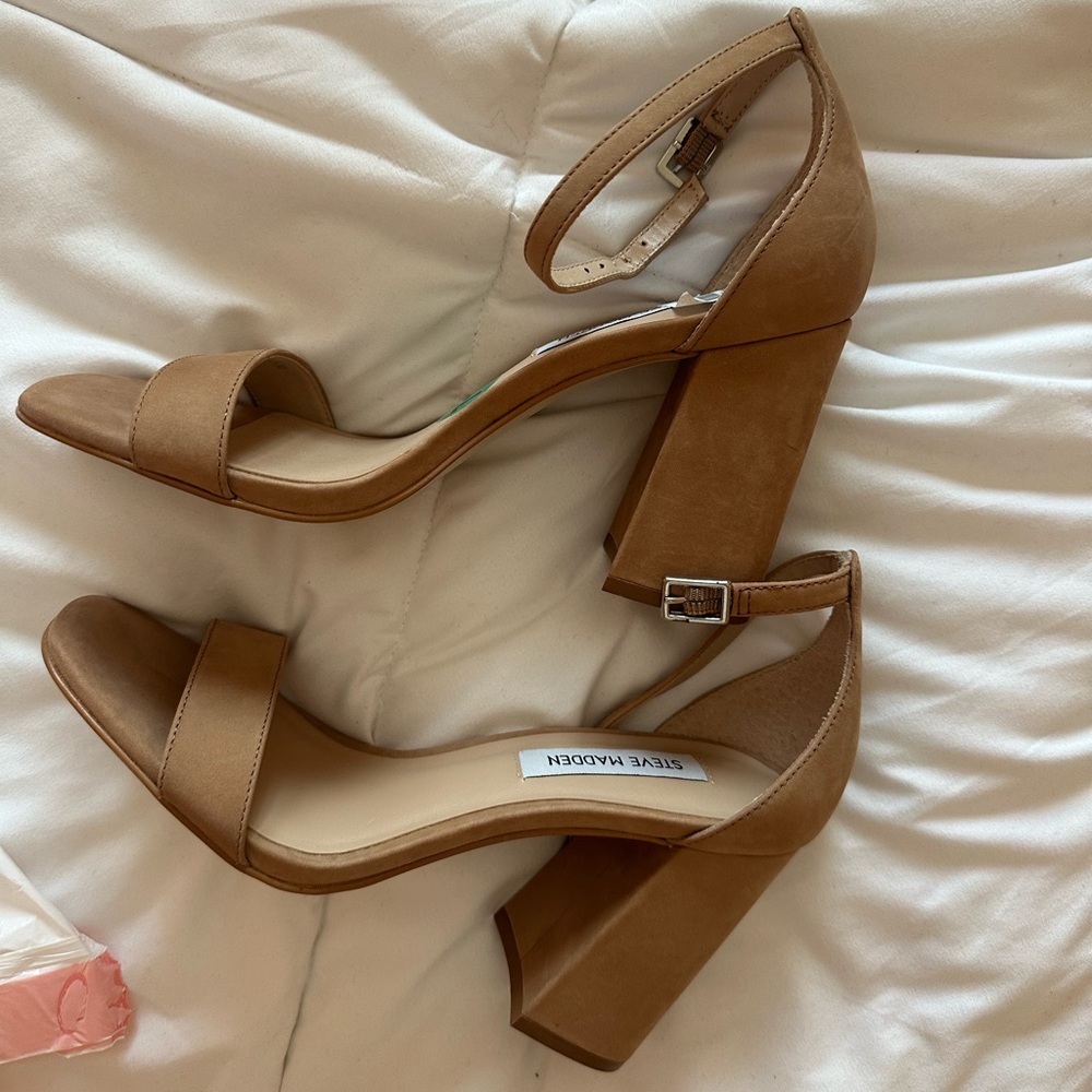 Nude Steve Madden Block Heels